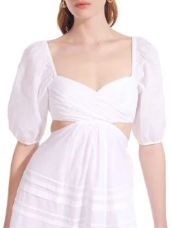 STAUD Carina Cutout Pintuck Midi-Dress -STAUD popular shop unnamed file 431