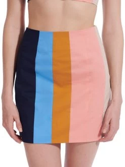 STAUD Wells Stripe Side-Slit Mini Skirt -STAUD popular shop unnamed file 435