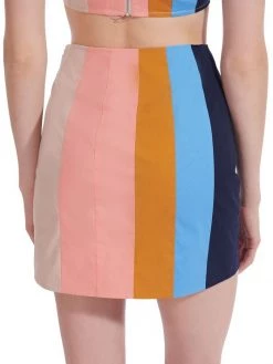 STAUD Wells Stripe Side-Slit Mini Skirt -STAUD popular shop unnamed file 436