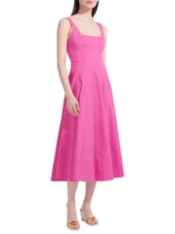 STAUD Wells Poplin Midi-Dress Rosebud 27 STAUD Wells Poplin Midi-Dress Rosebud -STAUD popular shop unnamed file 44