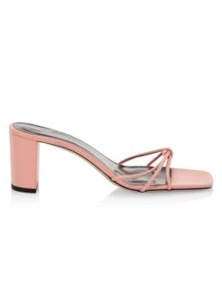 STAUD Pippa Leather Mules Grapefruit