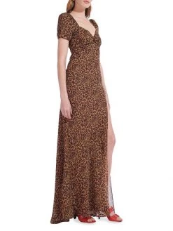 STAUD Lea Knot-Front Puff-Shoulder Maxi Dress 12 STAUD Lea Knot-Front Puff-Shoulder Maxi Dress -STAUD popular shop unnamed file 502