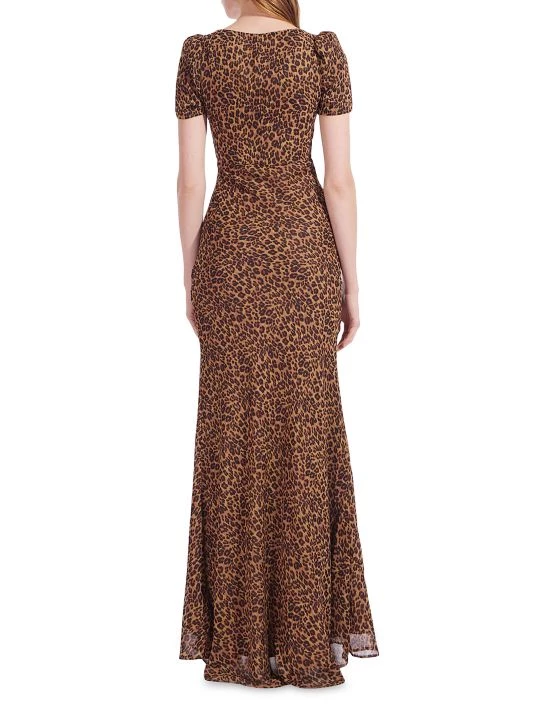 STAUD Lea Knot-Front Puff-Shoulder Maxi Dress 7 STAUD Lea Knot-Front Puff-Shoulder Maxi Dress - Image 5