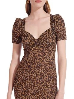 STAUD Lea Knot-Front Puff-Shoulder Maxi Dress 14 STAUD Lea Knot-Front Puff-Shoulder Maxi Dress -STAUD popular shop unnamed file 504