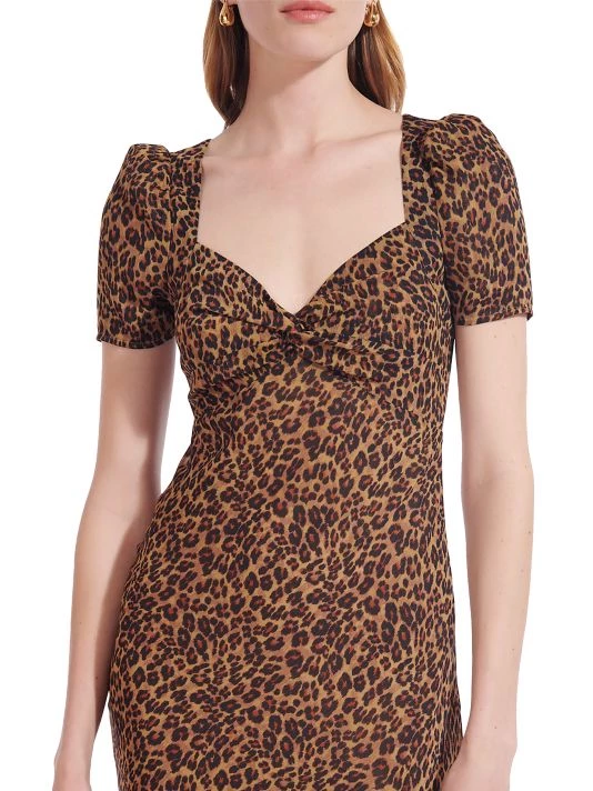 STAUD Lea Knot-Front Puff-Shoulder Maxi Dress 8 STAUD Lea Knot-Front Puff-Shoulder Maxi Dress - Image 6