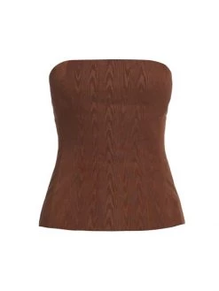 STAUD Woodgrain Strapless Top