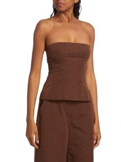 STAUD Woodgrain Strapless Top -STAUD popular shop unnamed file 508