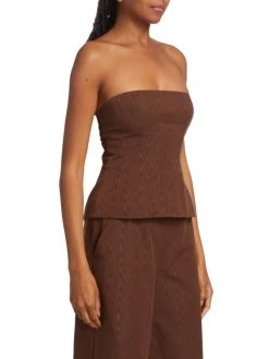 STAUD Woodgrain Strapless Top -STAUD popular shop unnamed file 509