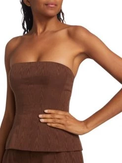 STAUD Woodgrain Strapless Top -STAUD popular shop unnamed file 511