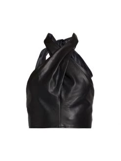 STAUD Kai Vegan Leather Halter Top