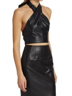 STAUD Kai Vegan Leather Halter Top -STAUD popular shop unnamed file 555