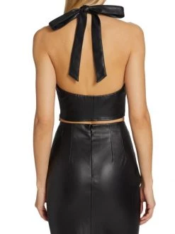 STAUD Kai Vegan Leather Halter Top -STAUD popular shop unnamed file 556