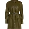 STAUD Lynn Belted Faux Leather Shirtdress -STAUD popular shop unnamed file 572