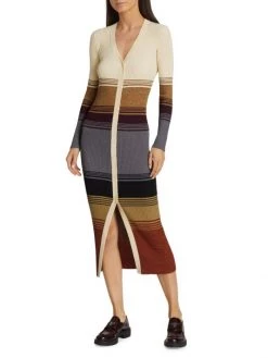 STAUD Shoko Rib-Knit Stripe Sweaterdress -STAUD popular shop unnamed file 617