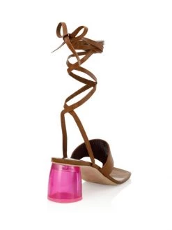 STAUD Adora Lace-Up Thong Sandals Tan Bougainvillea -STAUD popular shop unnamed file 625