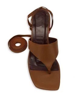 STAUD Adora Lace-Up Thong Sandals Tan Bougainvillea -STAUD popular shop unnamed file 627