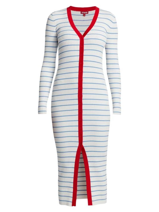 STAUD Shoko Striped Body-Con Midi-Dress 3 STAUD Shoko Striped Body-Con Midi-Dress