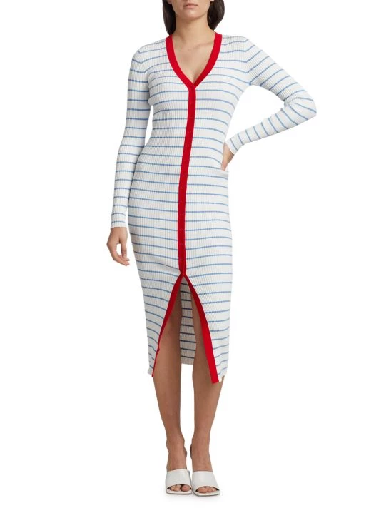STAUD Shoko Striped Body-Con Midi-Dress 5 STAUD Shoko Striped Body-Con Midi-Dress - Image 3