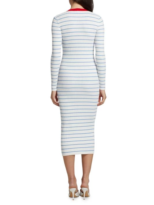 STAUD Shoko Striped Body-Con Midi-Dress 7 STAUD Shoko Striped Body-Con Midi-Dress - Image 5
