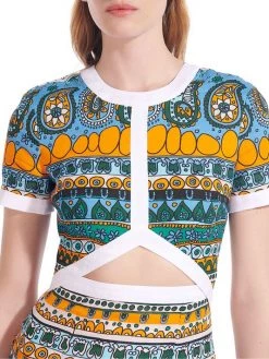 STAUD Perla Printed Linen Cutout Minidress -STAUD popular shop unnamed file 664