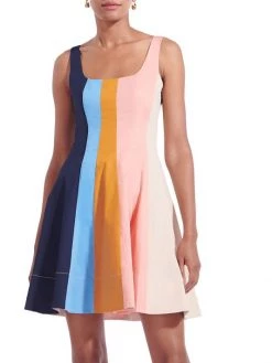 STAUD Wells Stripe Fit & Flare Minidress -STAUD popular shop unnamed file 677