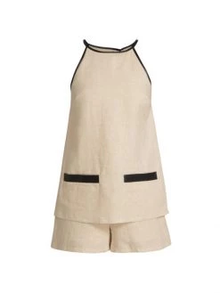 STAUD Matheo Linen Romper