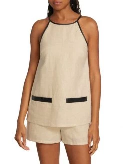 STAUD Matheo Linen Romper -STAUD popular shop unnamed file 705