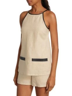 STAUD Matheo Linen Romper -STAUD popular shop unnamed file 706