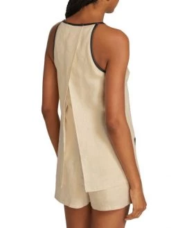 STAUD Matheo Linen Romper -STAUD popular shop unnamed file 707