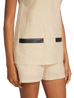 STAUD Matheo Linen Romper -STAUD popular shop unnamed file 708
