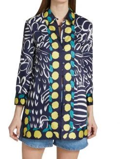 STAUD Parke Lemon Print Tunic Shirt -STAUD popular shop unnamed file 730