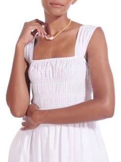 STAUD Ida Smocked Bodice Dress -STAUD popular shop unnamed file 742