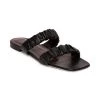 STAUD Maya Ruched Leather Slides Black