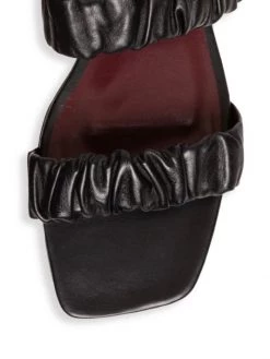 STAUD Maya Ruched Leather Slides Black -STAUD popular shop unnamed file 767