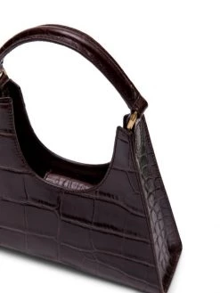 STAUD Mini Rey Croc-Embossed Leather Shoulder Bag Brown -STAUD popular shop unnamed file 780