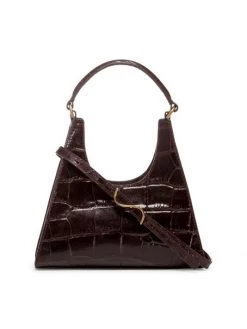 STAUD Mini Rey Croc-Embossed Leather Shoulder Bag Brown -STAUD popular shop unnamed file 781