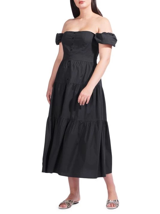 STAUD Elio Puff-Sleeve Prairie Dress Black 12 STAUD Elio Puff-Sleeve Prairie Dress Black - Image 10
