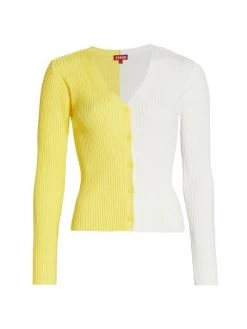 STAUD Shoko Cargo Colorblock Cardigan Tan Black -STAUD popular shop unnamed file 8