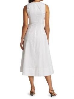 STAUD Bait Faux Leather-Trim Pocket Dress Black Whiskey -STAUD popular shop unnamed file 813