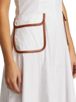 STAUD Bait Faux Leather-Trim Pocket Dress Black Whiskey -STAUD popular shop unnamed file 814