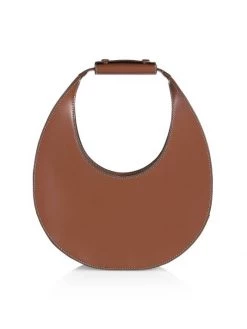 STAUD Moon Leather Hobo Bag Tan
