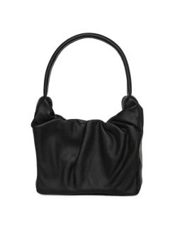 STAUD Felix Ruched Leather Top Handle Bag