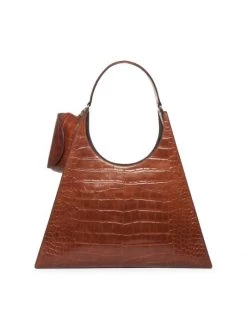 STAUD Large Rey Croc-Embossed Leather Shoulder Bag -STAUD popular shop unnamed file 855