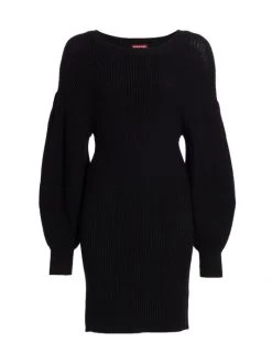 STAUD Marylebone Balloon Sleeve Sweaterdress Black -STAUD popular shop unnamed file 87