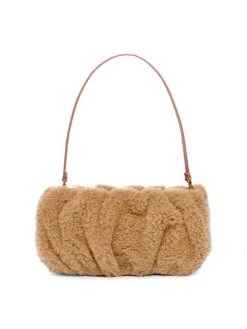 STAUD Bean Shearling Shoulder Bag
