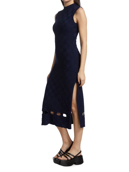 STAUD Glacier Checker-Knit Midi Dress 6 STAUD Glacier Checker-Knit Midi Dress - Image 4