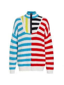 STAUD Hampton Oversized Striped Sweater