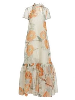STAUD Callaluna Floral Print Dress