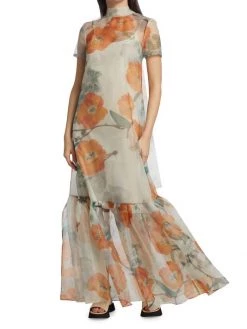 STAUD Callaluna Floral Print Dress -STAUD popular shop unnamed file 959