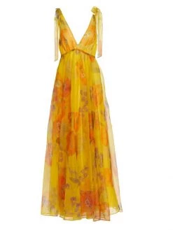 STAUD Dandelion Chiffon Maxi Dress